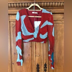 SIR FRANKIE GATHERED SLEEVE TOP